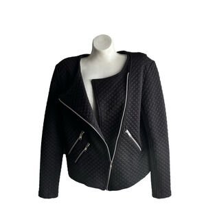 Generation Love quilted moto jacket with off center zip. 216